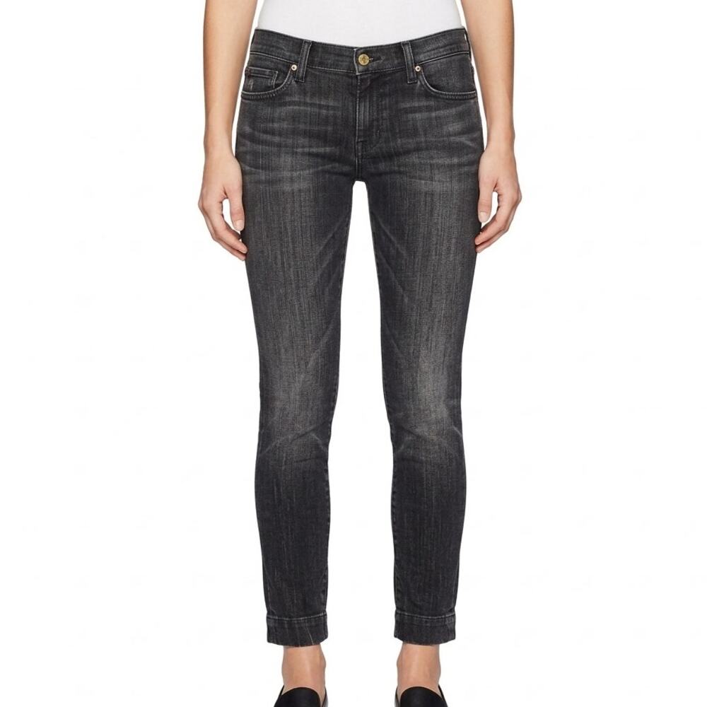 7 For All Mankind Dojo Charcoal Low Rise 5-Pocket Women's Skinny Jeans Size 26